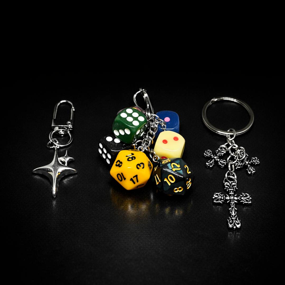 Stainless Jewellery Keychain Kollektion Stern Kreuz Schlüsselanhänger Silber