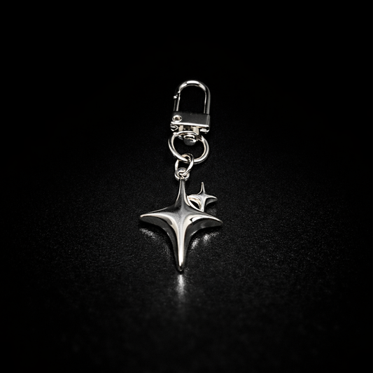 STAR Keychain Stainless Steel Schlüsselanhänger Stern Silber Streetwear
